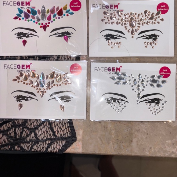 New 8 Pcs Face Jewels Rhinestone Face Gems Self Adhesive Body Crystal Stickers - Picture 3 of 10